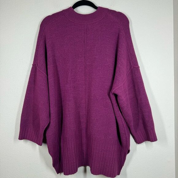 Free People Peaches Tunic Top Plum Purple Oversized Sweater Women’s Small - Picture 4 of 7